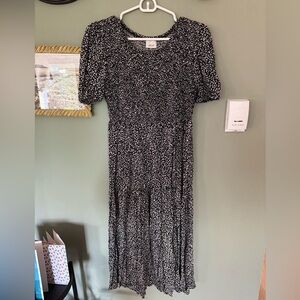 ELLOH midi dress with puff sleeves; smocked women’s dresses